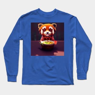 Kawaii Red Panda Eating Ramen Long Sleeve T-Shirt